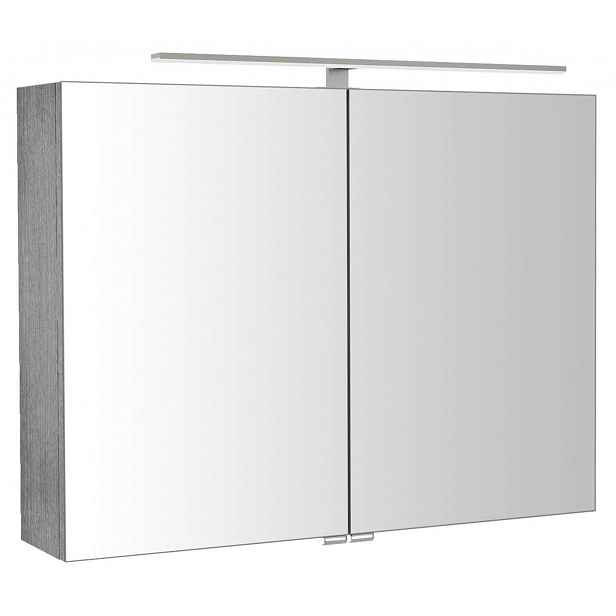 Sapho Riwa - Zrcadlová skříňka s LED osvětlením 81x70x17 cm, dub stříbrný RIW080-0011