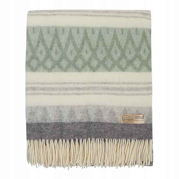 Vlněná Deka teplá měkká 100% vlna 190 x 220 cm pléd deky Cozy Blankets