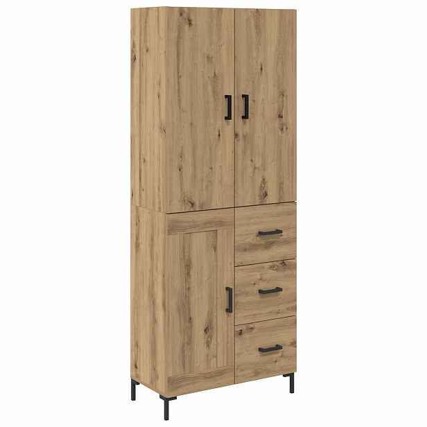 vidaXL Vysoký bufet Artisanový dub 69,5 x 34 x 180 cm Kompozitní dřevo