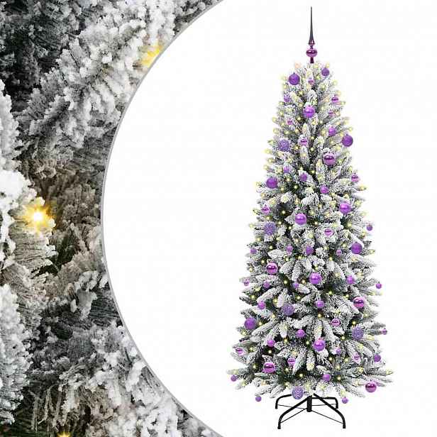 vidaXL Umělý vánoční stromeček Bílá 180 cm PVC, plast, ocel a PE