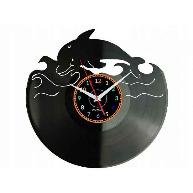 Delfín Dárek Originální dekorace do domu Hodiny z vinylové desky