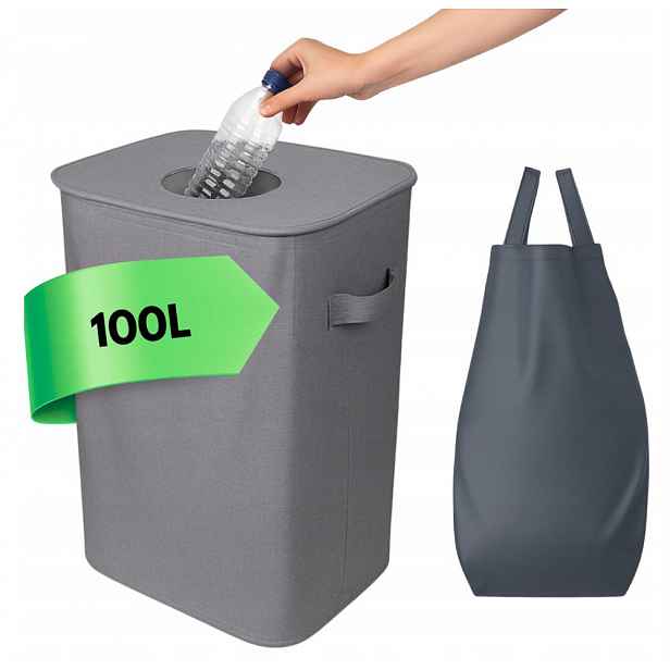 Koš na lahve, vratné plechovky s vyjímatelným sáčkem, pro třídění 100 l