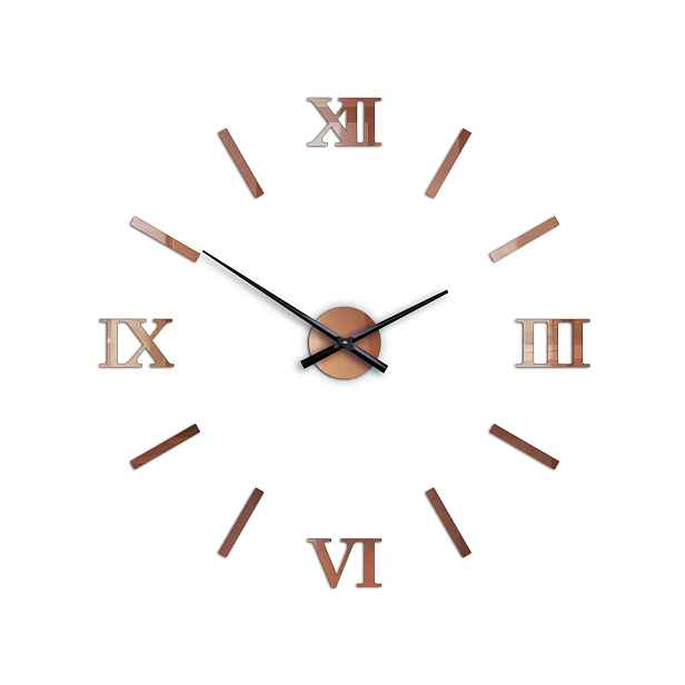 ModernClock Nástěnné samolepící hodiny Numero 75 cm měděné