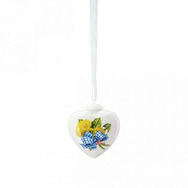 Rosenthal Velikonoční porcelánová závěsná dekorace mini srdíčko "Pampeliška", 4,5 cm 02256-727119-27840
