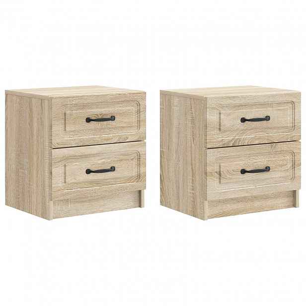 vidaXL Noční skříňka 2 ks Dub sonoma 43 x 34,5 x 44,5 cm