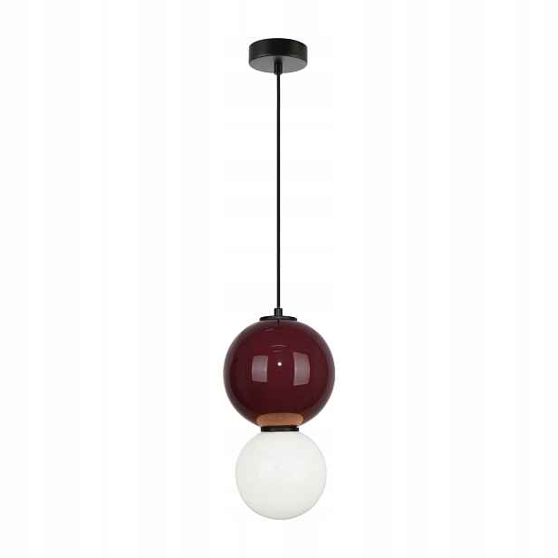 Závěsná lampa Italux Pieve Led 6W Bordově bílá Ø18 cm Moderní