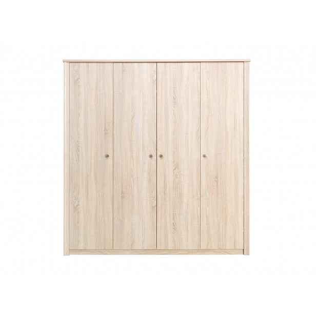 Čtyřdveřová šatní skříň 200 cm FRIDLEY - dub sonoma