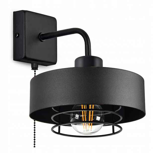 Nástěnná lampa Černá s vypínačem Loft
