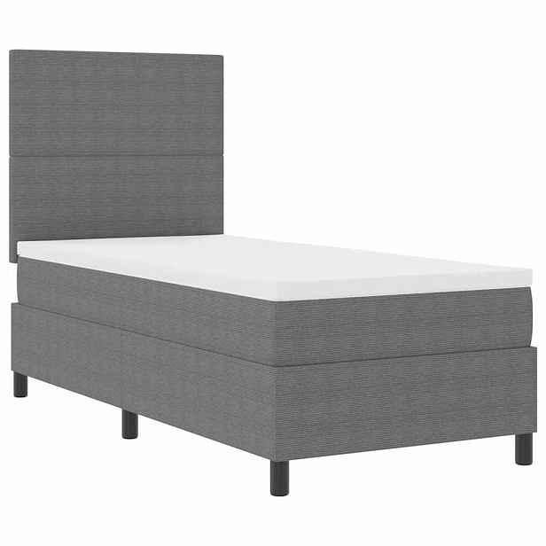 vidaXL Postel s boxspringem s čelo Světle šedá a bílá 90 x 190 cm