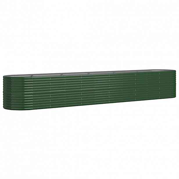 vidaXL Vyvýšený záhon pozinkovaná ocel 440x80x68 cm zelený