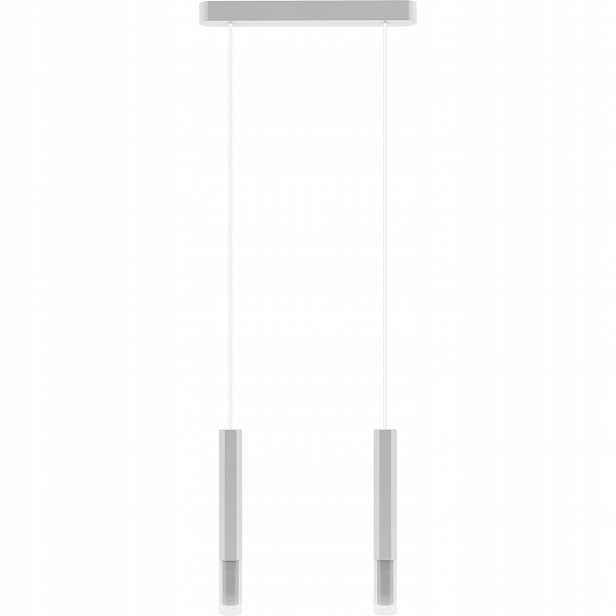 Bílá Závěsná Lampa Dvojitá Dřevěná Led Lampa