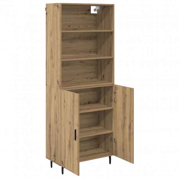 vidaXL Vysoký bufet 2 ks Artisanový dub 69,5 x 32,5 x 180 cm