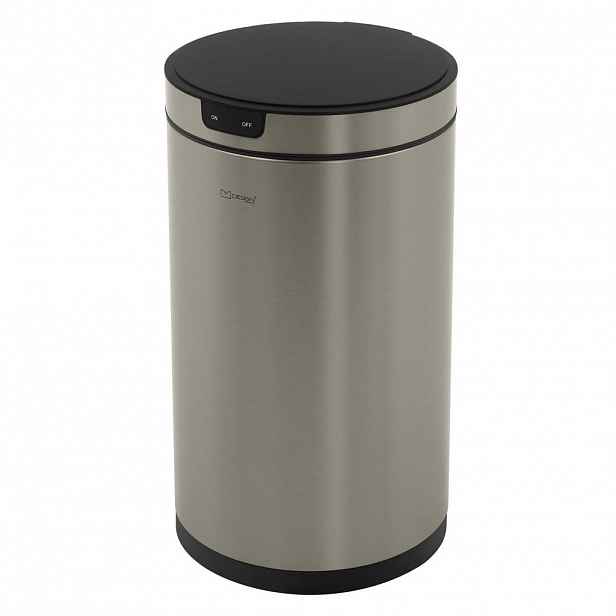 ML-DESIGN KOŠ na odpadky se senzorem 30 l, kulatý, z nerezové oceli, stříbrný