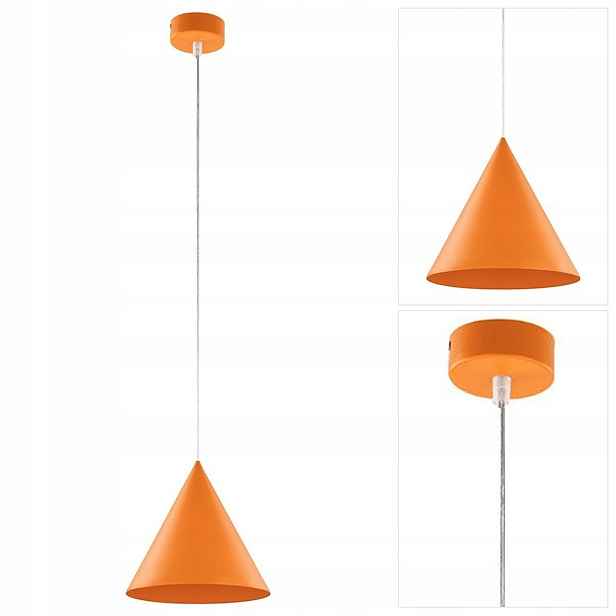 Oranžová závěsná lampa Cono s harmonickým leskem nad ostrovem Tk Lighting