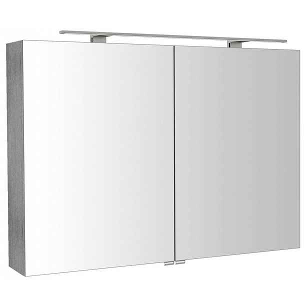 Sapho Riwa - Zrcadlová skříňka s LED osvětlením 101x70x17 cm, dub stříbrný RIW100-0011
