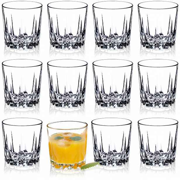 Sklenice Na Drinky Whisky Džusových Nápojů 300 ml Silné Sklo Sada 12 ks
