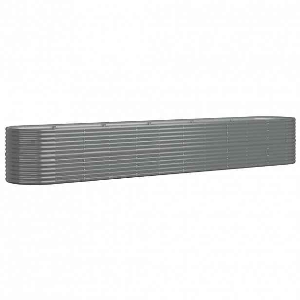vidaXL Vyvýšený záhon pozinkovaná ocel 440x80x68 cm šedý