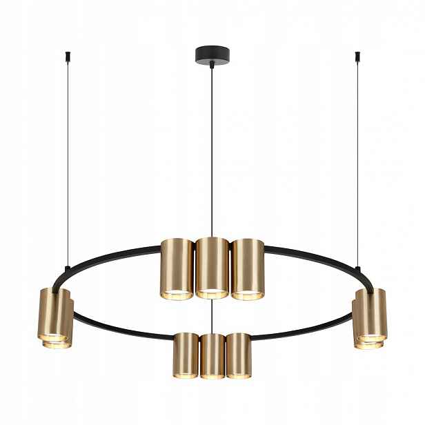 Závěsná lampa Milagro Genesis ML0375 černá zlatá 10xGU10 nastavitelná 60 cm