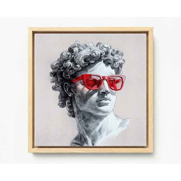 Obraz Rám Americký Box Socha Poprsí Mramor Model Červený 50x50