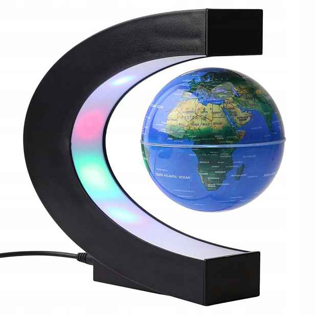 Interaktivní Levitující Podsvícený Magnetický Led Globus S Mapou