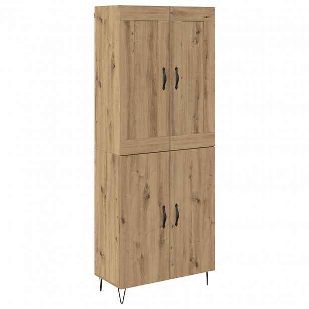 vidaXL Vysoký bufet Artisanový dub 69,5 x 34 x 180 cm Kompozitní dřevo