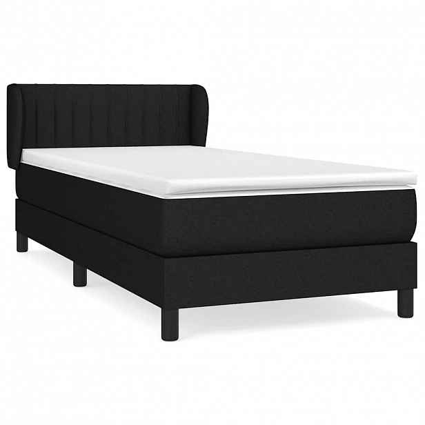 vidaXL Box spring postel s matrací černá 90x190 cm textil