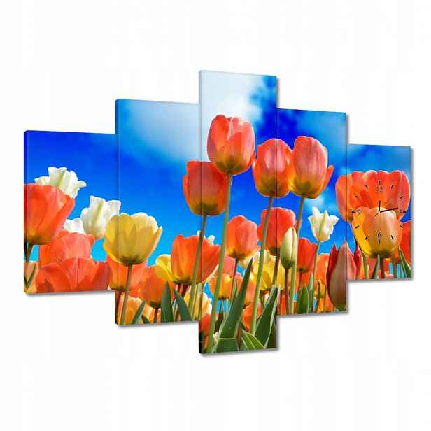 Hodiny 150x105 Barevné tulipány