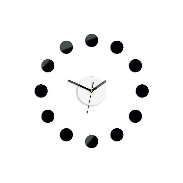 ModernClock Nástěnné samolepící hodiny Rio 40 cm černé/bílé