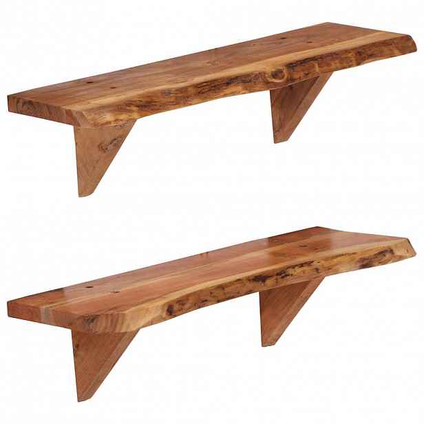 vidaXL Nástěnné police 2 ks 60 x 20 x 18 cm masivní akáciové dřevo