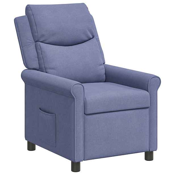 vidaXL Polohovací křeslo Modrá džínovina 69 x 93 x 102 cm Textil