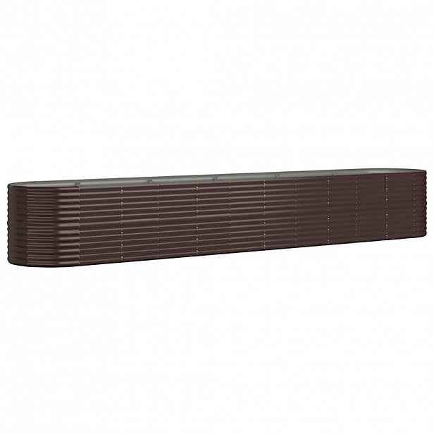 vidaXL Vyvýšený záhon pozinkovaná ocel 440x80x68 cm hnědý