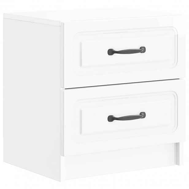 vidaXL Noční skříňka Bílá s vysokým leskem 43 x 34,5 x 44,5 cm