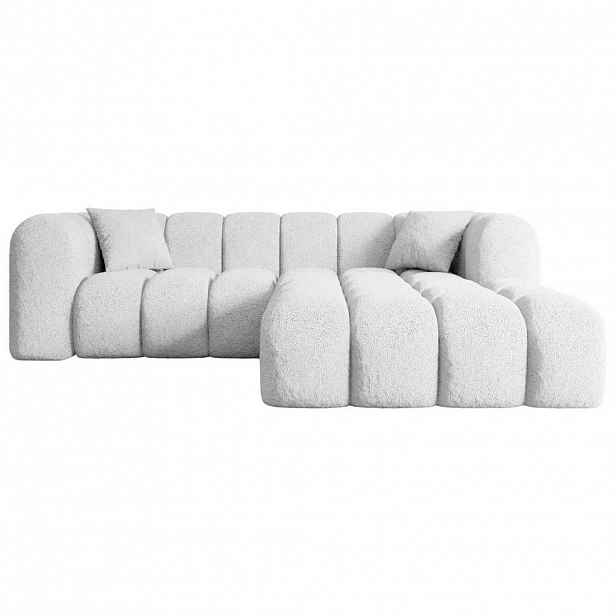 ALTDECOR ROHOVÁ SEDACÍ SOUPRAVA s otomanem vpravo OLEA-L1 – 231 × 173 × 74 cm, bílá