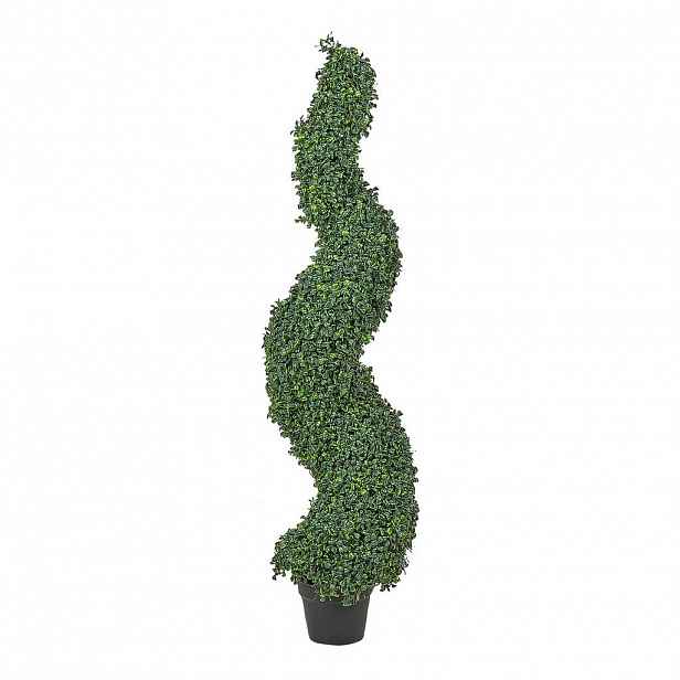 Beliani UMĚLÁ ROSTLINA v květináči 120 cm Zelená/Černá Boxwood Spiral Tree