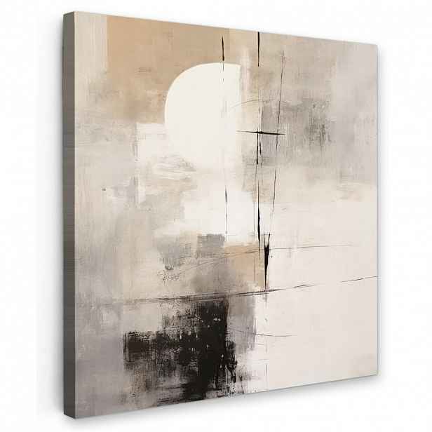 MuchoWow OBRAZ NA PLÁTNĚ Abstraktní - Umění - šedá 50x50 cm