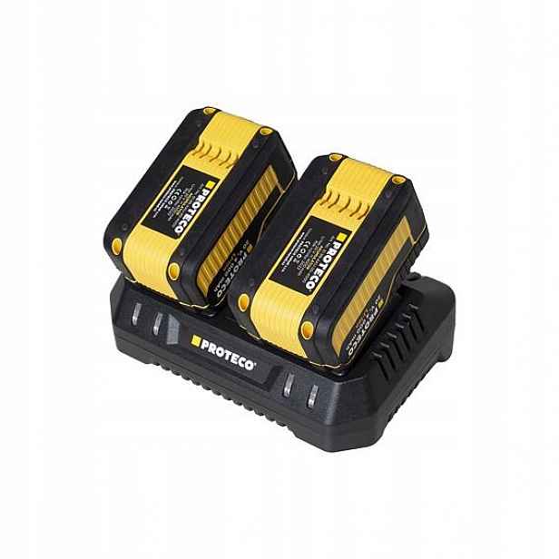 Proteco aku sada nabíječka Dual 4.0Ah 2* akumulátor 20V/4Ah, 51.99-DUAL-4