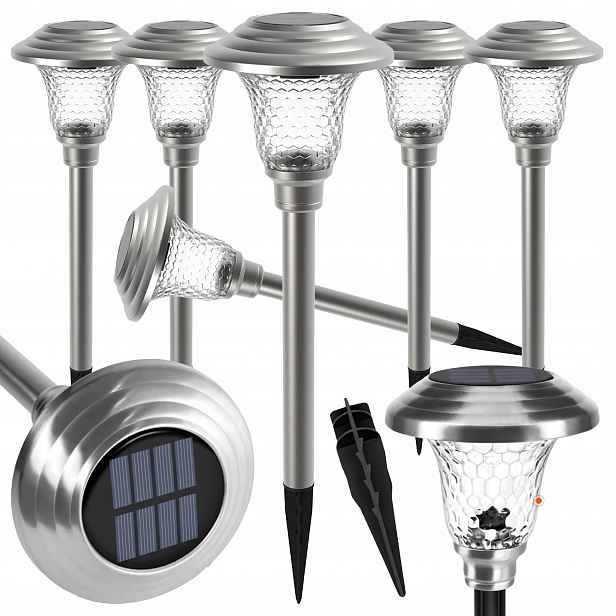 Sada Lamp Solární zahradní zapichovací lampa voděodolná 42 cm venkovní 6ks