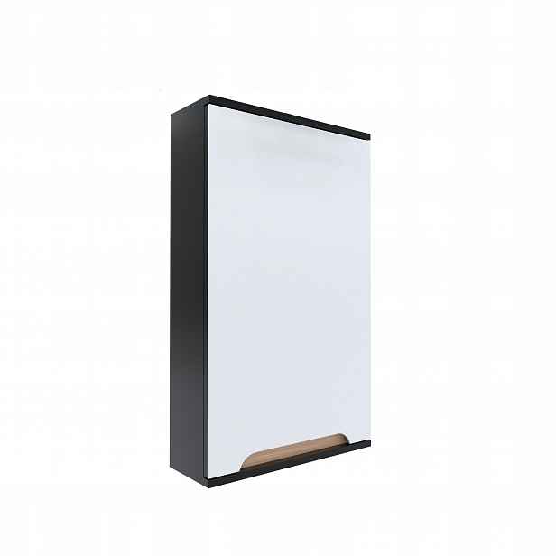 Skříňka se zrcadlem černá 45x16x75 černá/dub Omeble