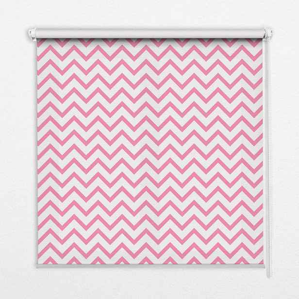 TULUP VNITŘNÍ roleta - okenní roleta - roleta - 60x140 cm - Horizontální růžové klikaté čáry