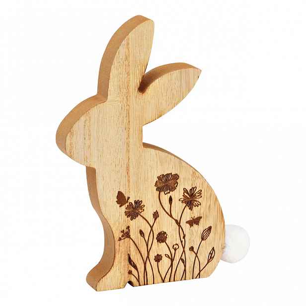 Velikonoční dřevěný zajíc FLORAL BUNNY 18 cm