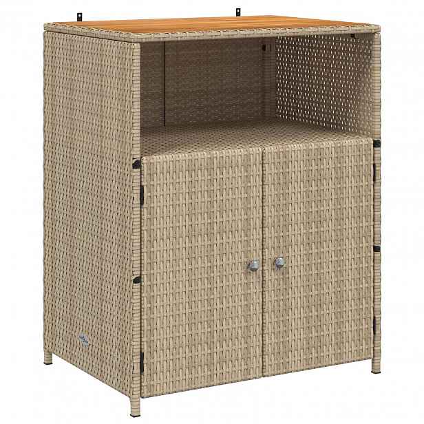 vidaXL Truhlářský Béžová 70 x 50 x 87 cm Polyester a Roly Ratten