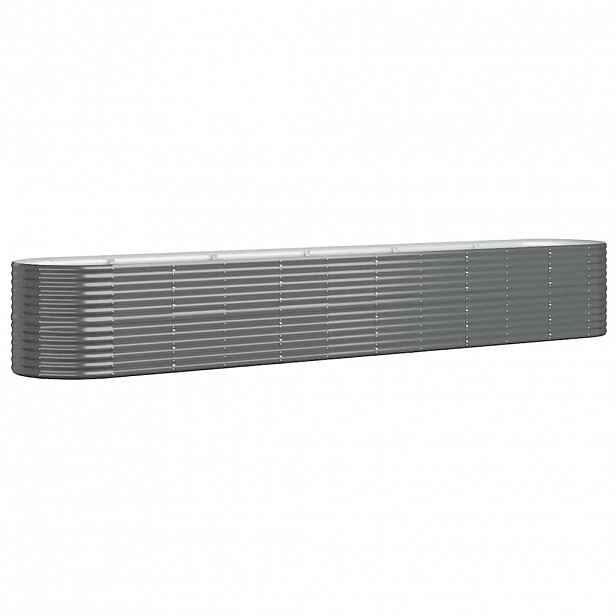 vidaXL Vyvýšený záhon pozinkovaná ocel 440x80x68 cm antracitový