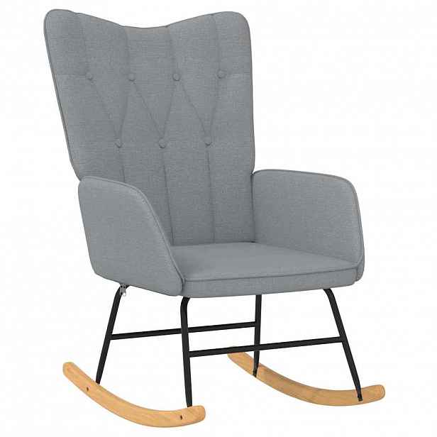 vidaXL Houpací křeslo světle šedé textil