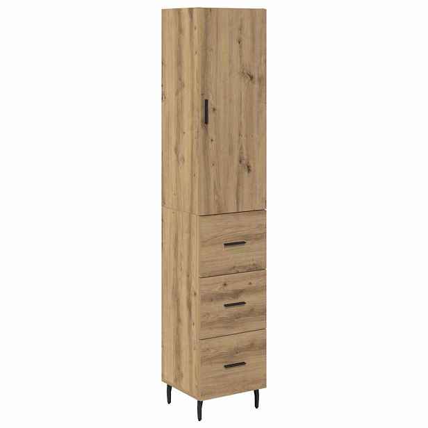 vidaXL Vysoký bufet Artisanový dub 34,5 x 34 x 180 cm Kompozitní dřevo