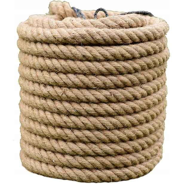 Jutové lano 16 mm x 101 m. Silné, přírodní, třížilové. Dům, zahrada, Diy!