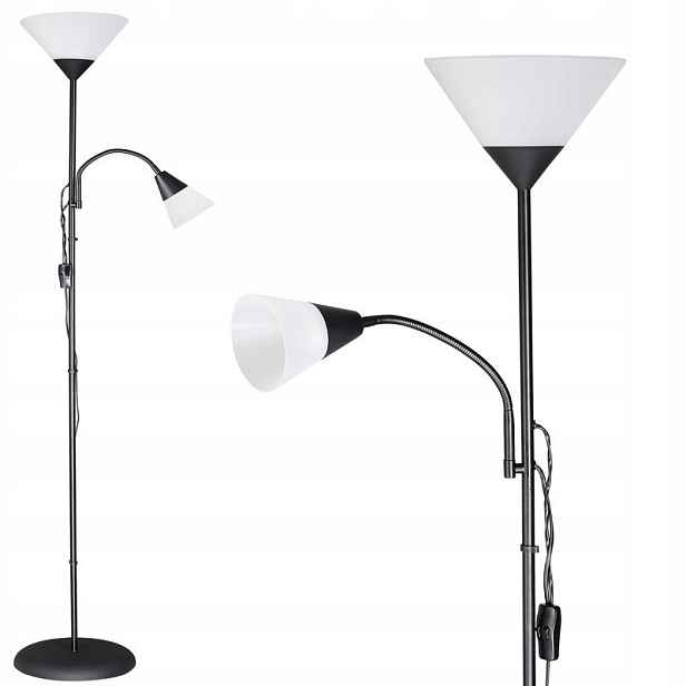 Lampa Podlahová Stojací Lampa 175 cm Černá