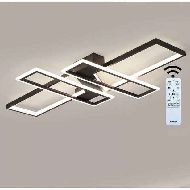 Led stropní svítidlo závěsné Černé lustr moderní S Dálkovým Ovládáním 45W 120CM