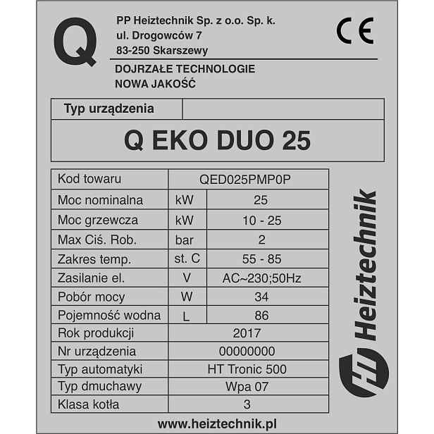 Samolepicí Kamna pro kotel Heiztechnik Q Eko Duo 25