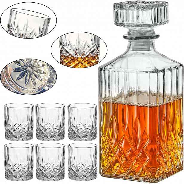 Sklenice Na Whisky Nápoje Univerzální Silné Sklo Sada 6 Ks 920 ML Kpl