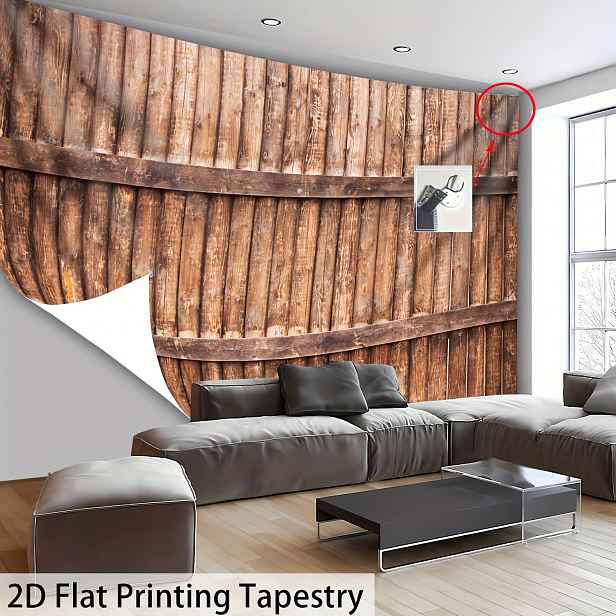 TEMU 2D plochý - [2D plochý tisk] 1 ks - Extra velká velikost - Primitivní dřevěná nástěnná fotografie krajiny - HD digitální tisk Obrovský gobénský